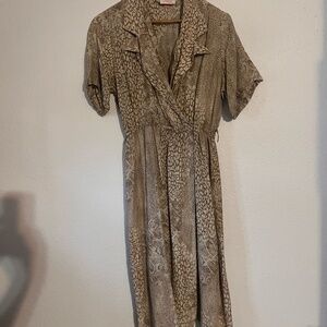 Lady Carol of New York | Vintage Animal Print Midi Dress | Size 14
